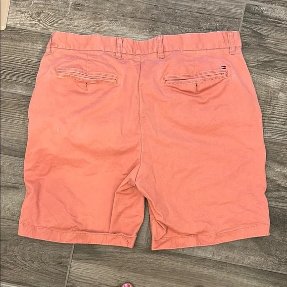 Tommy Hilfiger Flat Front Orange Summer Shorts - Picture 3 of 5